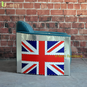 Chaise Aviateur Vintage pour Bar à Cigares Whisky, <span class=keywords><strong>Fauteuil</strong></span> en Cuir Minimaliste en <span class=keywords><strong>Aluminium</strong></span> pour la Maison, le Bureau et les Loisirs - Product Image 3