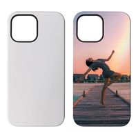 Coque antichoc personnalisée 2-en-1 brillante en TPU et PC pour iPhone 11-17 Pro Max et coque vierge pour sublimation 3D
