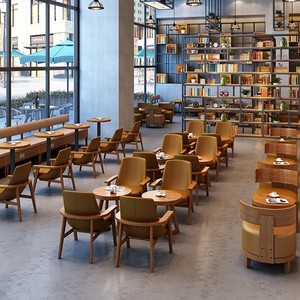 เฟอร์นิเจอร์ร้านอาหารสไตล์เรโทรอินดัสเทรียลรักษ์โลก โซฟาไม้จริงสำหรับคาเฟ่ ร้านหนังสือ พื้นที่พักผ่อน ห้องประชุมแขก บาร์ บรรยากาศสบายๆ - Product Image 4