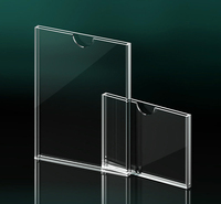 Boîte de présentation en acrylique transparente de haute qualité, format A4, écologique, avec surface brillante et fente pour carte