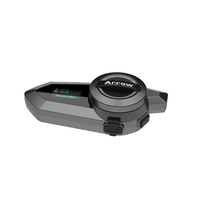 Nouveau Casque Moto Intercom Bluetooth avec Microphones Souples et Rigides, Portée Ultra Longue 1500M, Communication Groupe jusqu'à 24 Motards
