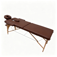 Table de massage spa moderne pliable en cuir PU, portable, en bois, pour salon de beauté et soins du visage – Meilleure vente