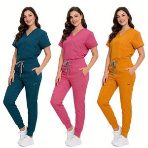 Conjunto de Uniformes Médicos Personalizados con Logotipo, Unisex, Manga Corta, Transpirable, de Spandex, Cómodo para Enfermería y Cirugía - Product Image 1