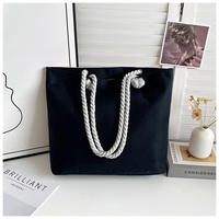 Sac fourre-tout imprimé personnalisé avec logo, en toile robuste grande capacité, motif fille afro-américaine, poignée en corde naturelle, pour la plage, vente en gros