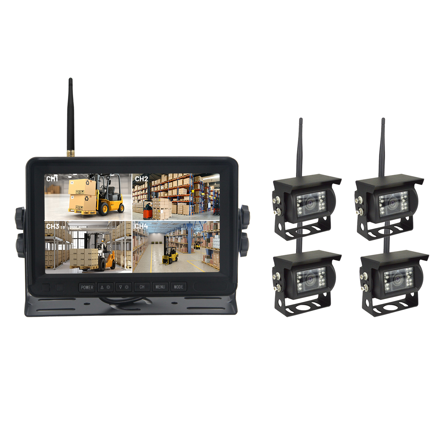 4 CH 7inch Camera Monitor Kit