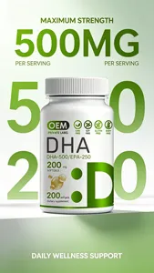 Cápsulas de Omega-3 DHA EPA de Primera Calidad OEM para la Salud Cerebral de Adultos - 60 Cápsulas de Aceite de Pescado y Aceite de Algas - Product Image 2
