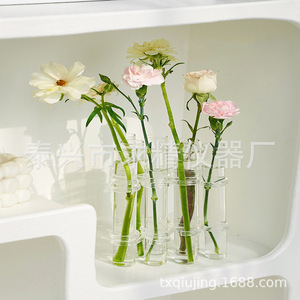 Transparent Test Tube Glass <b>Vase</b> Set Hydroponic Tabletop Flower Arrangement Decor For Home DIY Gifts - Product Image 3