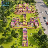 Parque de obstáculos inflable grande, divertido, personalizado, para deportes, pista de obstáculos para eventos de equipo