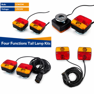 Kit de Luces Traseras Magnéticas Universales de 12V 24V con 4 Funciones: Freno, Luz Trasera, Direccional e Intermitente, Conector de 7 Pines, Cable de 10M, Impermeable IP67 para Remolque - Product Image 2