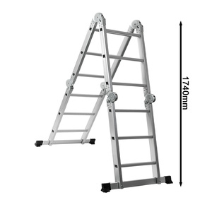 Échelle articulée multifonction en aluminium, échelle combinée articulée réglable convertible en échelle d'extension à marches, échafaudage - Product Image 4