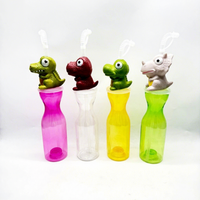 Bouteille d'eau en plastique personnalisée ZB Wholesale 500 ml pour fête, motif dinosaure, avec paille et couvercle, sans BPA, écologique, pour aliments