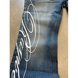 <span class=keywords><strong>Jeans</strong></span> <span class=keywords><strong>Uomo</strong></span> Svasati Vintage Distressed Blu con Stampa Effetto Sbiadito Oversize a Zampa d'Elefante - Produzione Personalizzata - Product Image 3