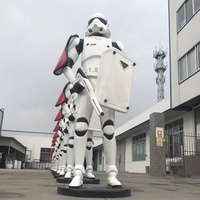 Escultura de Robot de Acero Inoxidable Fundido a Presión, Pulido a Espejo, Tamaño Real, Estatua Humanoide Futurista para Exhibición en Vestíbulo de Empresa Tecnológica