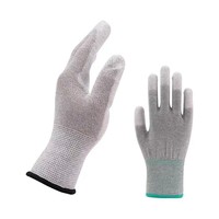 Sarung tangan pelindung ESD Anti statis, sarung tangan keselamatan untuk sarung tangan profesional listrik, sarung tangan lapis telapak tangan pu murah
