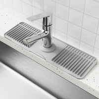 Tapis de protection anti-éclaboussures en silicone pour robinet, avec bac de récupération d'eau pour évier de cuisine et plan de travail, organisateur de drainage d'eau OEM ODM