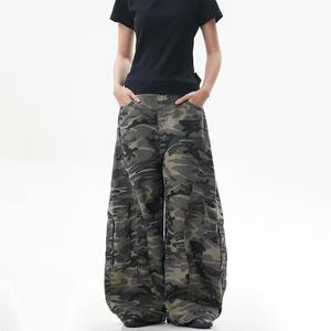 Pantalon cargo camouflage tendance américain, coupe droite, style streetwear, lavage laser, ample, décontracté, rétro, scimitar, pour hommes et femmes - Product Image 6