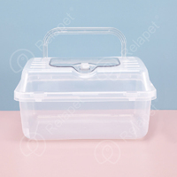 Terrarium portable pour reptiles, boîte d'élevage en plastique pour crabes ermites et petites tortues