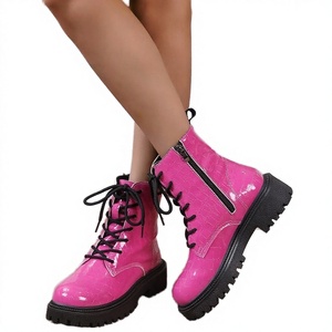 Stivaletti da Donna con Suola Spessa, Taglia Grande, Stile Britannico, Nuova Collezione Autunnale, Punta Rotonda, Tacco Grosso, Resistenti all'Usura - Product Image 3