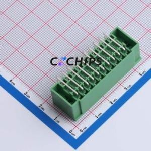 DB2ERHBM-3.5-2*10P-GN Plug-in Terminal Block Bent Lead Through Hole,P=3.5mm Board-to-Board / Socket - Closed Screw Fixing 2x10P - Product Image 2