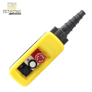 Hai tốc độ hoist Crane Mặt dây chuyền trạm kiểm soát 2 pushbuttons với dừng khẩn cấp Cấu trúc điện tử làm bằng nhựa - Product Image 4