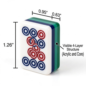 Jeu de Mahjong Américain Sur Mesure Bleu Teal Profond avec Plumes de Paon Gravées, Tiges de Libellule, Tuiles en Acrylique – Jeu de Société Professionnel, Cadeau - Product Image 6