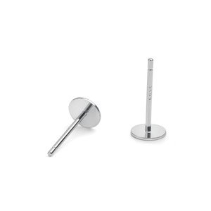 Pendientes Clásicos de Plata de Ley 925 con Perlas Redondas Planas Tipo <span class=keywords><strong>Pinto</strong></span> - Product Image 1