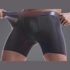 Calzoncillos bóxer de seda helada con logotipo personalizado para hombre, ropa interior deportiva transpirable con función alargada, diseñador privado - Product Image 2