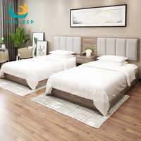 Ensemble de Meubles de Chambre Moderne pour Hôtel 3-5 Étoiles, Lit Queen Size pour Chambre d'Hôtes, Base de Lit en Bois pour Hôtel