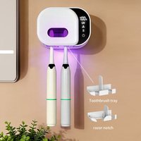 Stérilisateur de brosses à dents portable intelligent personnalisable OEM 2026 avec capteur, séchage à l'air UVC et support de rasoir chauffant USB