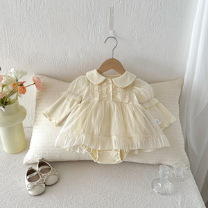 Vêtements pour nouveau-nés 2026, style coréen, <span class=keywords><strong>combinaison</strong></span>-jupe pour bébé <span class=keywords><strong>fille</strong></span>, robe de fête pour 100 jours, robe d'un an, <span class=keywords><strong>combinaison</strong></span> de princesse - Product Image 3