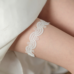 M80195 <span class=keywords><strong>Jarretière</strong></span> de mariée élastique unie <span class=keywords><strong>ivoire</strong></span> - Product Image 2