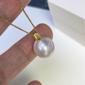 DIY <b>Pearl</b> Accessories 31343 S925 <b>Silver</b> Pendant with 913mm Round Beads Empty Stand Gold/<b>Silver</b> Pendant <b>Necklace</b> - Product Image 1