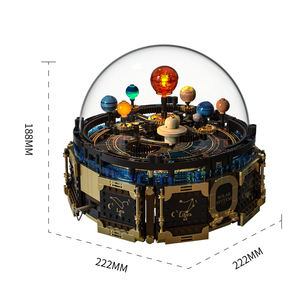 T1123 Sistema Solar Eléctrico Giratorio de Bloques de Construcción, Caja de Música con Luces, DIY, Educación Científica, Adornos Espaciales, Juguetes de Plástico, Regalos, 14 - Product Image 3