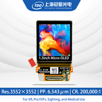 وحدة عرض OLED صغيرة مقاس 1.3 بوصة بدقة 3552×3552 وسطوع 1600 نيت وتردد 90 هرتز عالية الدقة للواقع الافتراضي والواقع المعزز والتصوير الطبي