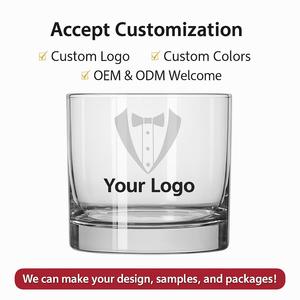 도매 맞춤형 300ml UV 인쇄 프리미엄 투명 맞춤 헤비 베이스 위스키 잔 (결혼식, 바, 파티용) - Product Image 1