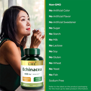 Cápsulas de Equinácea 400mg 100 Unidades, Suplemento Herbal para el Apoyo del Sistema Inmunológico, Refuerzo Natural de la Inmunidad, Alta Potencia, Sin GMO - Product Image 4