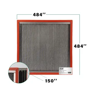 Grado de esterilización tamaño personalizado ventilación Fibra de Vidrio Resistente a la temperatura papel de aluminio filtro de aire HEPA