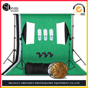 Shangyu Shenghui Photography Lighting Kit 135W Plug Powered Softbox Set 50x70cm Product Photography Studio Equipment - Product Image 1