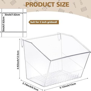Panier <span class=keywords><strong>mural</strong></span> en acrylique transparent pour <span class=keywords><strong>rangement</strong></span> et présentation murale - Product Image 5