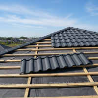 Tuile de toiture moderne anti-corrosion revêtue de pierre, longue durée de vie, tôle de toiture en Aluzinc pour hôtels et entrepôts, vente en gros