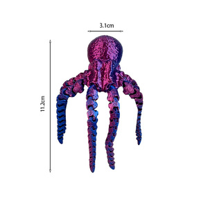 Decorazione per Acquario a Forma di Polpo Stampata in 3D, 11,2 cm, in PVC, Moderna Decorazione per Vasca dei Pesci, Giocattolo Articolato e Posizionabile - Product Image 1