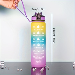 Bouteille d'eau réutilisable <span class=keywords><strong>en</strong></span> plastique anti-fuite de type paille pour gymnase, 1000 ml, <span class=keywords><strong>en</strong></span> PC, pour la rentrée scolaire - Product Image 2