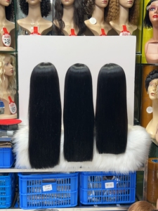 Pelucas de Cabello Humano Liso con Frente de Encaje 13x4, de 22, 24, 26 Pulgadas, Cabello Virgen Brasileño, Pre-Desplumadas para Mujeres Negras - Product Image 4
