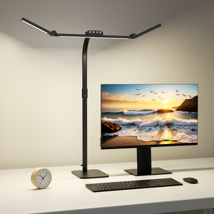 Lampe de bureau LED moderne à col de cygne, à commande tactile, intensité réglable, pour architecte, bureau, étude, lecture, dessin technique, avec double éclairage - Product Image 5