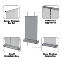 Support de bannière enroulable en aluminium personnalisé, format A4 A3, portable et rétractable