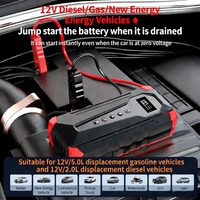 Nouveau compresseur d'air portable 12V en ABS pour voiture, gonfleur de pneus 10800mAh avec moniteur de pression des pneus et manomètre numérique