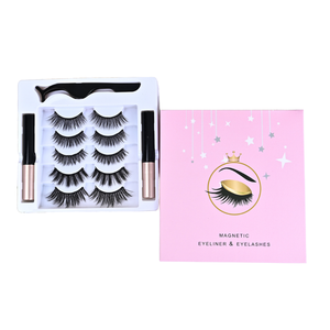 Juego de Pestañas Magnéticas 3D Hechas a Mano con Delineador Magnético, Pestañas Magnéticas Largas Naturales de PBT Hechas a Mano, Marca Privada - Product Image 1