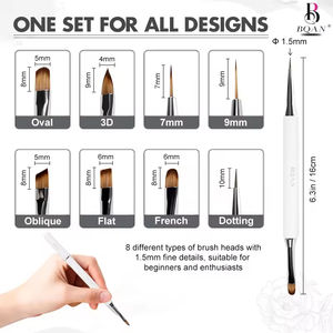 <span class=keywords><strong>BQAN</strong></span> Pincel Magnético Delgado de Alta Calidad para Uñas Francesas, Pincel de Gel de Doble Cara para Delineado, Pinceles para Arte de Uñas - Product Image 5