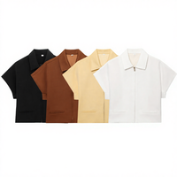 6 coloris, tissé, teint en pièce, imperméable, coupe-vent, respirant, séchage rapide, été, col rabattu, fermeture éclair, manches courtes, couleur unie, décontracté