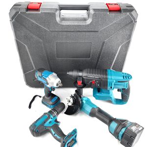 Bộ dụng cụ không dây bán chạy gồm máy khoan búa điện, máy mài góc, pin lithium sạc lại, bảo hành 1 năm - Product Image 2